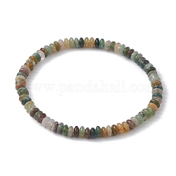 Braccialetti elasticizzati con perline rondelle di agata indiana naturale, diametro interno: 2 pollice (5.15 cm)