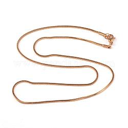 304 acero inoxidable cadena de serpiente cuadrada collares, con broches de langosta, dorado, 19.69 pulgada (50 cm)