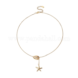304 conchiglia in acciaio inossidabile con collana lariat con pendente a stella da donna, oro, 19.37 pollice (49.2 cm)