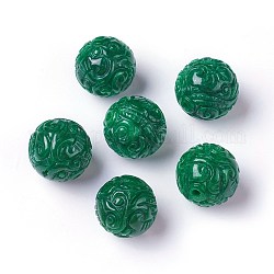 Natürliche Jade aus Myanmar / Burmese Jade, gefärbt, Runde, 17 mm, Bohrung: 2 mm