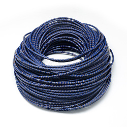 Кожаный плетеный шнур, королевский синий, 6 мм, около 54.68 ярда (50 м) / пачка