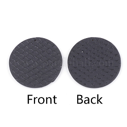 PU Leather Pendants, Flat Round, Black, 40x3mm, Hole: 1mm