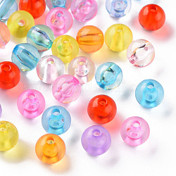 Perles en acrylique transparente, ronde, couleur mixte, 8x7mm, Trou: 2mm, environ 1745 pcs/500 g