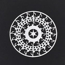 Maillons en aluminium en filigrane, liens de estampes filigrane découpés au laser, plat rond avec la note musicale, couleur argentée, 50x1mm