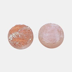 Electroplate druzy naturale cabochon di cristallo, rotondo e piatto, tinto, sabbia marrone, 8x3~6mm