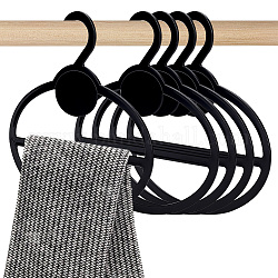 Perchas de exhibición de bufanda de plástico, organizadores de armario para bufandas, chal, atar, cinturones, oval, 136x136x1.5~2mm