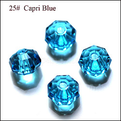 Abalorios de cristal austriaco de imitación, aaa grado, facetados, octágono, azul dodger, 6x4mm, agujero: 0.7~0.9 mm