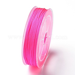 Плетеные нити нейлона, мамбо нить, для изготовления ювелирных изделий, темно-розовыми, 1.5 мм, около 19.68 ярда (18 м) / рулон