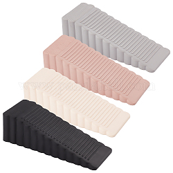 Gorgecraft 4Pcs 4 Colors Silicone Door Stoppers, Anti-Slip Wedge Sturdy Stops, Triangle, Mixed Color, 97x38x28.5mm, 1pc/color
