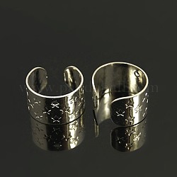 Brass Clip-on Earring Findings, Lead Free and Cadmium Free, Nickell Free, Silver, about 11mm wide, 10mm long, 7mm thick, hole: 1mm