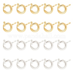 Chiusure con anello a molla in ottone arricraft, componenti di gioielli, di platino e d'oro, 6mm, Foro: 1.5 mm, 50 pz / colore, 2 colori, 100pcs/scatola