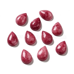 Cabochon di giada naturale tinti, lacrima, rosso ciliegia, 18~18.5x13x6.5~7.5mm