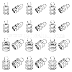 DICOSMETIC 80Pcs 2 Sizes Glue-in Cord Ends Caps Tassel End Caps Leather Fasteners Cord Barrel End Clasps Stainless Steel Terminators Cord Finding for Necklace Bracelet Jewelry Making, Hole: 2mm