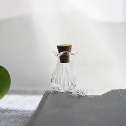 Mini-Glasflaschen, mit Korkstopfen, leere Wunschflaschen, für Puppenstubenzubehör, Schmuckherstellung, Transparent, 27x15 mm