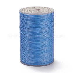 Ficelle ronde en fil de polyester ciré, cordon micro macramé, cordon torsadé, pour la couture de cuir, bleu ciel, 0.3~0.4mm, environ 174.98 yards (160 m)/rouleau