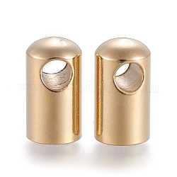 201 Edelstahl Endkappen für Kord, golden, 11x6 mm, Bohrung: 3.2 mm, Innendurchmesser: 5 mm