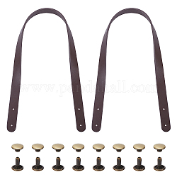 Bandoulière de sac en chaîne en cuir, avec les accessoires en fer, accessoires de remplacement de sac, brun coco, 55x1.8x0.35 cm, Trou: 3mm