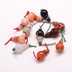 Perles en agate naturelle avec 3 trou, perles t-percées, pour la fabrication de bijoux bouddhiste, teinte, 17.5~18x10~10.5mm, Trou: 2mm