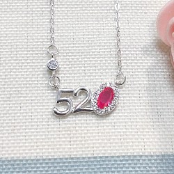 Schwalbe mit Stern-Emaille-Anhänger-Halskette, 925 Sterling Silberkette, Platin Farbe, Rose