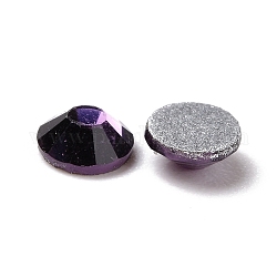 Perle en verre de dos plat, Grade a, dos plaqué, facette, demi-rond, tanzanite, 3.8~4mm, environ 1440 pcs / sachet 