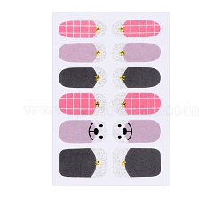 Full-Cover-Glitzer-Nagellackstreifen, selbstklebende Aufkleber für Nagelfolien, für mädchen maniküre diy nagelspitzen dekorationen, Tartanmuster, 9x6 cm