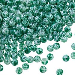 2 fili di perle di vetro verniciate a spruzzo fili, tondo, verde primavera, 8.5mm, Foro: 1.5 mm, circa 105pcs/filo, 31.89 pollice (81 cm)