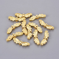 Perles en alliage de style tibétain, sans plomb et sans cadmium, dorée, papillon, 22x7mm, Trou: 1mm