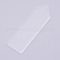 Pendentifs acryliques transparents, rectangle, clair, 76x24x3mm, Trou: 3mm