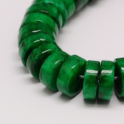 Synthetic Turquoise Heishi Beads Strands, Flat Round/Disc, Dark Green, 10x4mm, Hole: 1mm, about 110pcs/strand, 16.6 inch