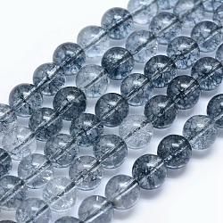 Natürlichem Quarz-Kristall-Perlen Stränge, gefärbt und erhitzt, Nachahmung Rutilquarz, Runde, 10 mm, Bohrung: 1 mm, ca. 40 Stk. / Strang, 15.5 Zoll (39.3 cm)