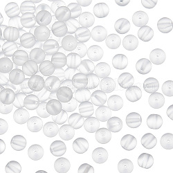 Olycraft 2 brins de perles rondes givrées en cristal de quartz naturel, 6mm, Trou: 1mm, Environ 31 pcs/chapelet, 7.8 pouce