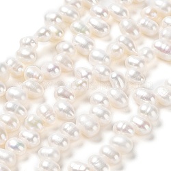 Brins de perles de culture d'eau douce naturelles, Note 5 un, riz, couleur de coquillage, 7~8x4~5mm, Trou: 0.5mm, Environ 70 pcs/chapelet, 13.66'' (34.7 cm)