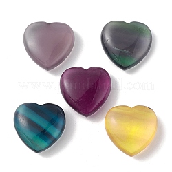 Pierres d'amour de coeur de maison de fluorite naturelle, pierres de palme de poche pour équilibrer le reiki, 24x25x12mm