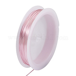 Медный провод, круглые, для изготовления ювелирных изделий, розовые, 21 датчик, 0.7 мм, около 42.65 фута (13 м) / рулон