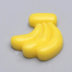 Cabochons décodés en résine, banane, or, 20x20x5mm