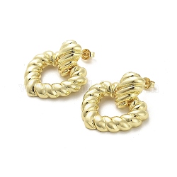 Boucles d'oreilles pendantes en laiton plaqué coeur, sans cadmium et sans plomb, véritable 18k plaqué or, 29x25mm