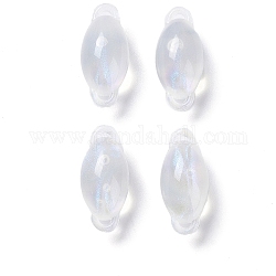 Encantos de conector de acrílico transparente, enlaces de huevo de brillo, blanco floral, 26.5x12x12mm, agujero: 1x3 mm, aproximamente 254 unidades / 500 g