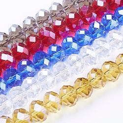 Handmade Glass Beads, Imitate Austrian Crystal, Faceted Rondelle, Mixed Color, 12x8mm, Hole: 1mm, about 72pcs/strand