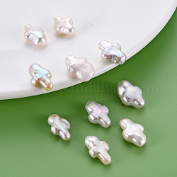 Perlas de perlas naturales keshi, perla cultivada de agua dulce, sin agujero / sin perforar, cruz, color de concha, 15.5~17x9~11x5~7.5mm
