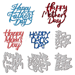 Globleland „Happy Father's Day“-Stanzformen „Happy Mother's Day“-Stanzformen aus Karbonstahl zum Selbermachen „Happy Dad's Day“ Happy Mom's Day-Prägeschablonenvorlage für die Kartenherstellung, Scrapbooking