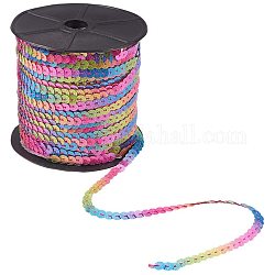 PandaHall Elite 100 Yards Glitter Paillettes Sequins Roll, 6mm Flat Sequin Trim Sequin String Ribbon Roll for Crafts, DIY Projects, Embellishments, Costume Accessories,
