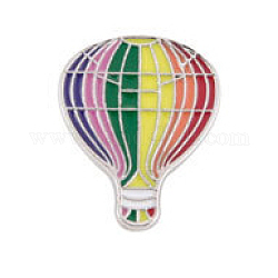 Drapeau arc-en-ciel fierté ballon à air chaud épingle en émail, insigne en alliage pour vêtements de sac à dos, platine, colorées, 19.8x15.8mm