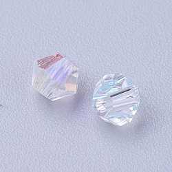 Cristallo placca perline bicono in vetro, sfaccettato, ab colore placcato, colorato, 4.5x4mm, Foro: 1 mm, circa 720pcs/scatola