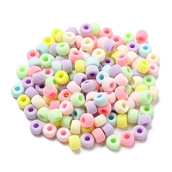 Perles européennes acryliques flocky, Perles avec un grand trou   , rondelle, couleur mixte, 9x6mm, Trou: 4mm