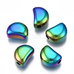 Estante chapado arco iris color 304 acero inoxidable cuentas, Sin cadmio y níque y plomo, medialuna, 11x8x5.5mm, agujero: 2 mm