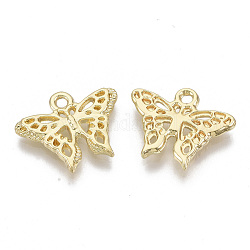 Alloy Pendants, Filigree Joiners Findings, Butterfly, Light Gold, 15x18x2mm, Hole: 1.8mm