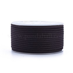 Polyester Braided Cord, Black, 2mm, about 16.4 yards(15m)/roll