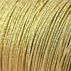 Полиэфирного корда, с металлической фольгой, для венков, гирлянды и украшения, золотые, 0.1 см, Около 20 м / пачка