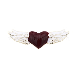 Сердце с эмалированной булавкой в виде крыла, значок из сплава с золотым покрытием для рюкзака, красные, 13x45 мм