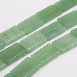 Natürlichen grünen Aventurin Stränge, Rechteck, 20x12.5x3.5 mm, Bohrung: 1 mm, ca. 20 Stk. / Strang, 17 Zoll